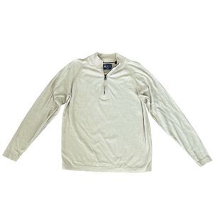 Charleston Threads Men's Beige 1/4 Zip‎ Pullover Sweater Size M